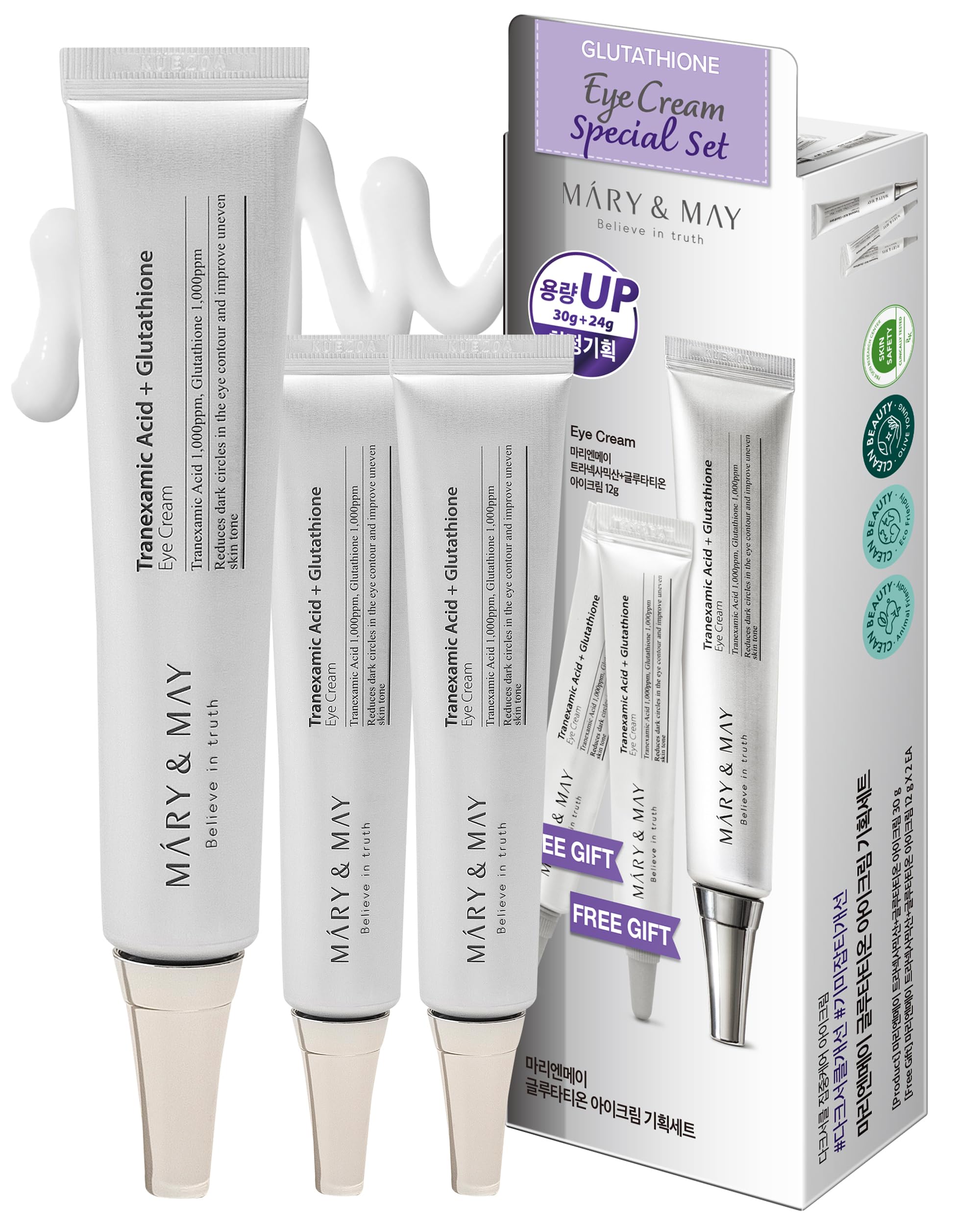 Mary&May Crème contour des yeux à l’acide tranexamique et au glutathion